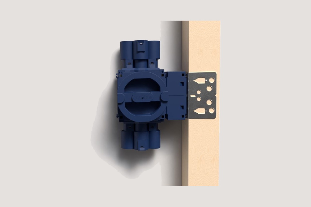 Flush mounting electrical box prepared for a concrete wall assembly